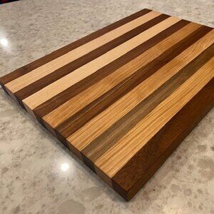 Board 07.35 Black Walnut and Maple Cutting Board | Handmade Wood Board 9x12